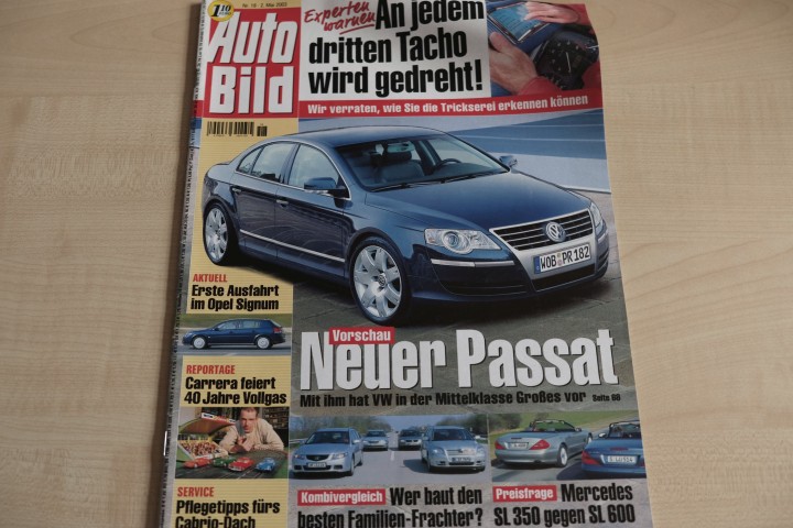 Deckblatt Auto Bild (18/2003)